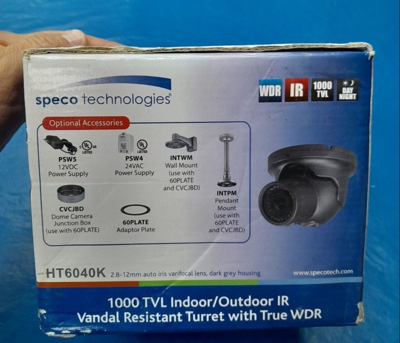 Speco HT60400K 1000TVL In/Outdoor IR Vandal Resistant Turret CCTV Analog Camera gallery