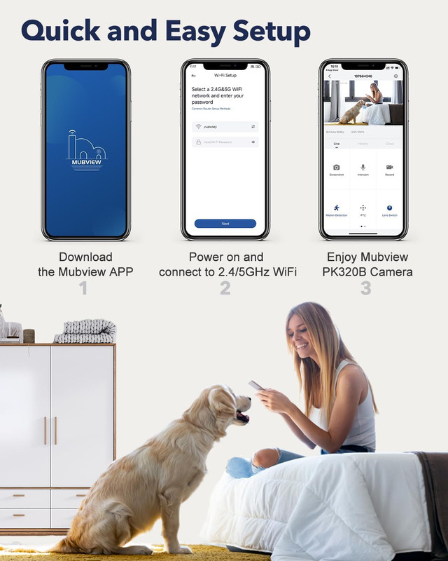 Indoor Security Camera 2K, Pet Camera with Phone App, Wifi Cameras for Home Secu gallery