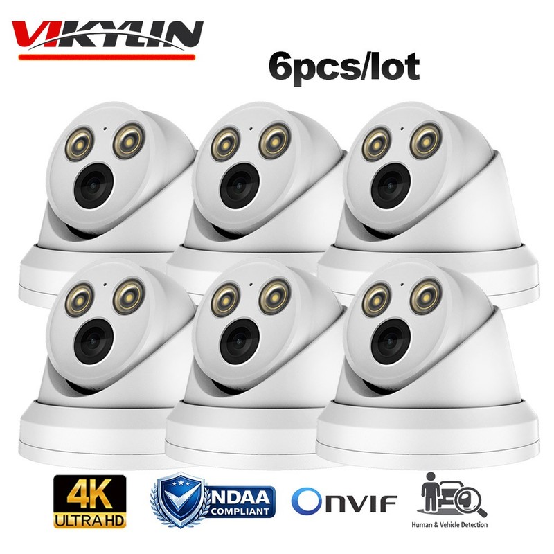 6 pack Vikylin 4K 8MP POE Security IP Camera Full Color no Subscription Outdoor