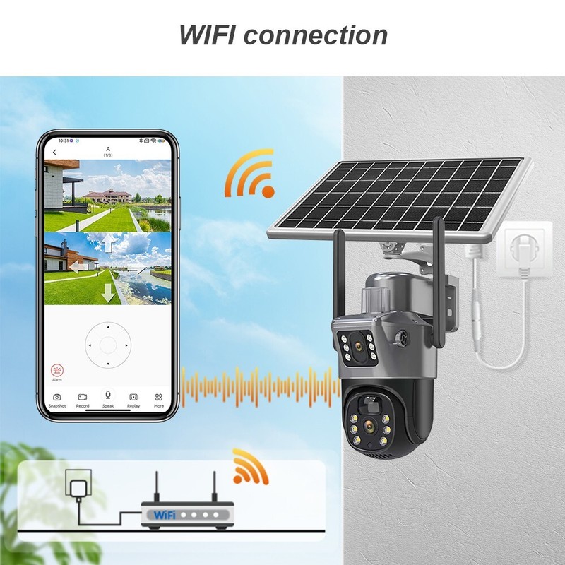 WIFI 8MP Wireless Solar Camera CCTV color Night Vision Security Surveillance gallery
