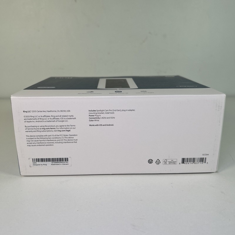 Brand New Ring Spotlight Cam Pro Plug-In 2nd Gen White 4k Retinal Vision 2025 gallery