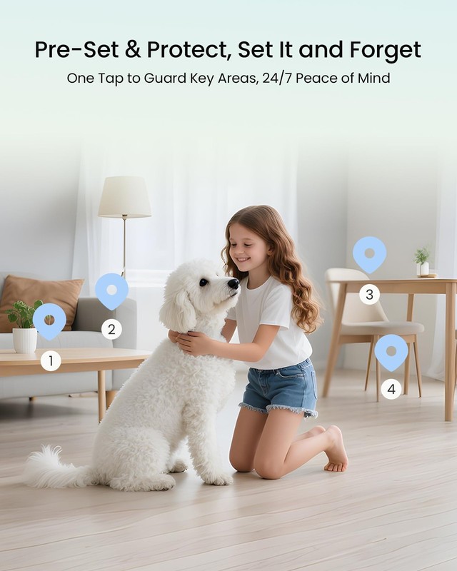 4K Indoor Security Camera, 360°PT Pet/Dog/Baby Camera with Phone App, 2.4G/5G... gallery
