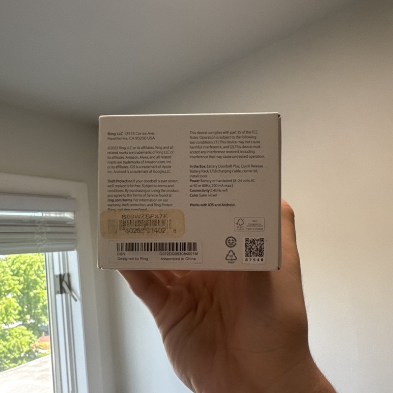 Ring Battery Doorbell Plus 1536p HD+ Video/ Head-to-Toe View (Brand-New In Box) gallery
