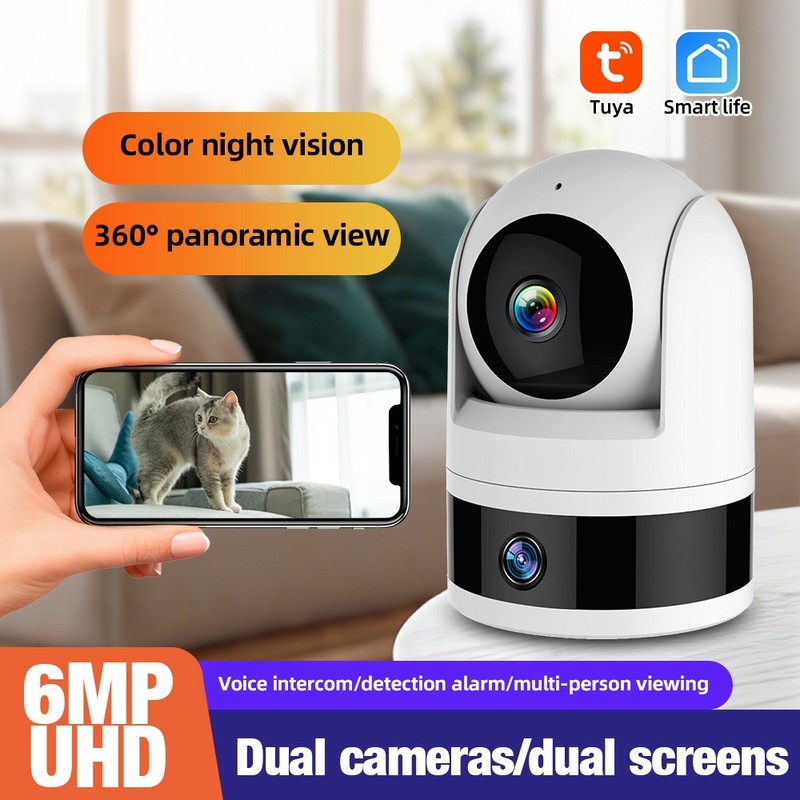 KERUI Wireless Dual Lens Security Camera Outdoor 360° View 6MP WiFi Night Vision