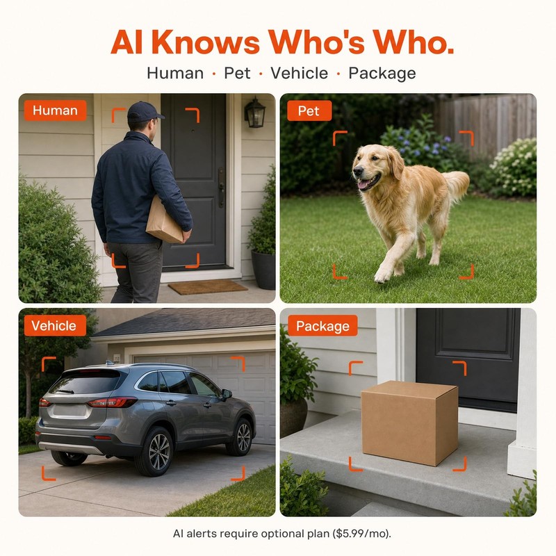 3MP 2K Wireless Outdoor Security Camera, Battery Powered, IP66 gallery