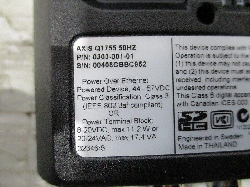 0303-001 - AXIS Q1755 1080i/720p Network Security Camera gallery