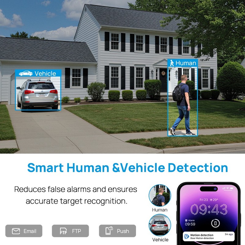 Vikylin 5MP Color MIC Security IP POE Camera Outdoor IP67 Motion detection US gallery