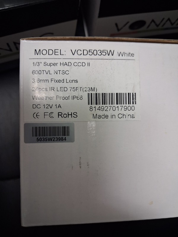 LOT OF SIX - Vonnic 1/3" Super HAD CCD II 600 TVL NTSC IP66 Indoor Out NIB O146 gallery