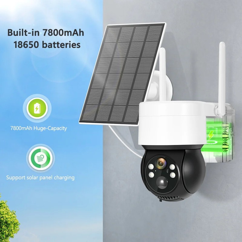 4MP WIFI HD Solar Camera PIR Human Detection Outdoor Security PTZ Surveillance gallery