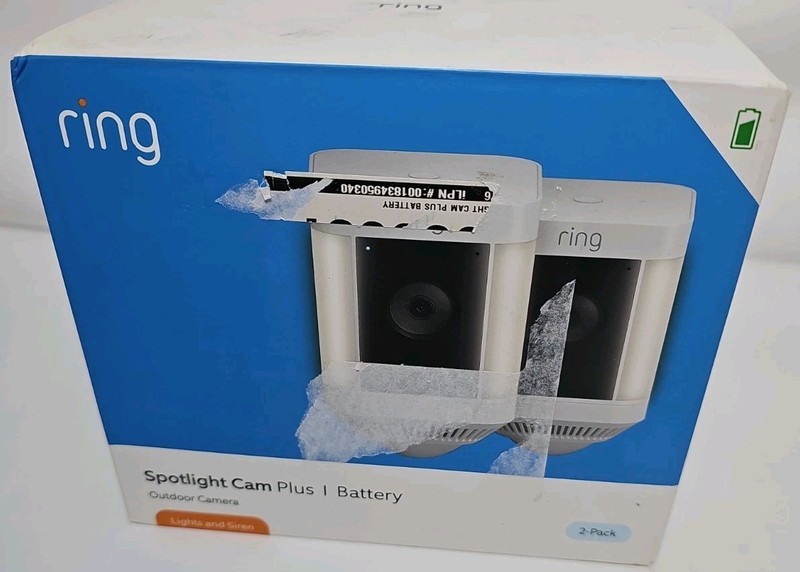 Ring Spotlight Cam Plus Camera Indoor/Outdoor Wireless + Battery – 2-Pack – New