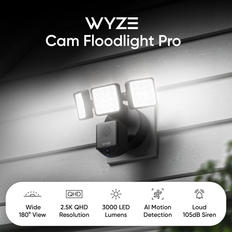 WYZE Floodlight Camera Pro 2.5K 3000 Lumen Outdoor gallery