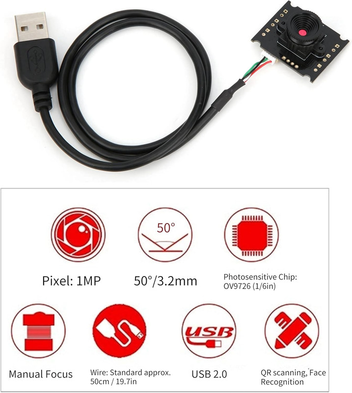 USB Camera Module, HBV-W202012HD Camera Module USB Interface for Winxp 10/OS X/L gallery