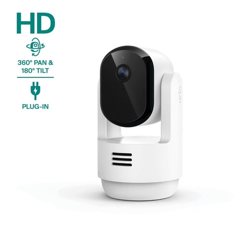 Essential Indoor Pan Tilt Security Camera Wired Plug-in Power 1080p HD Video