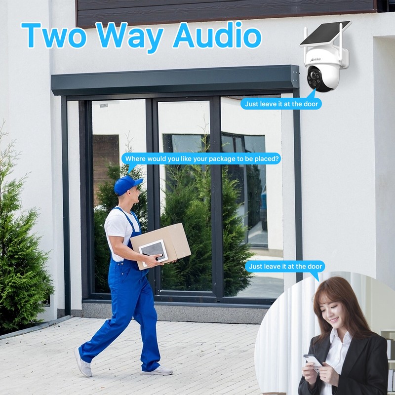 ANRAN Solar Outdoor Security Camera 360° PTZ Wifi Battery Wireless 3MP Garden gallery