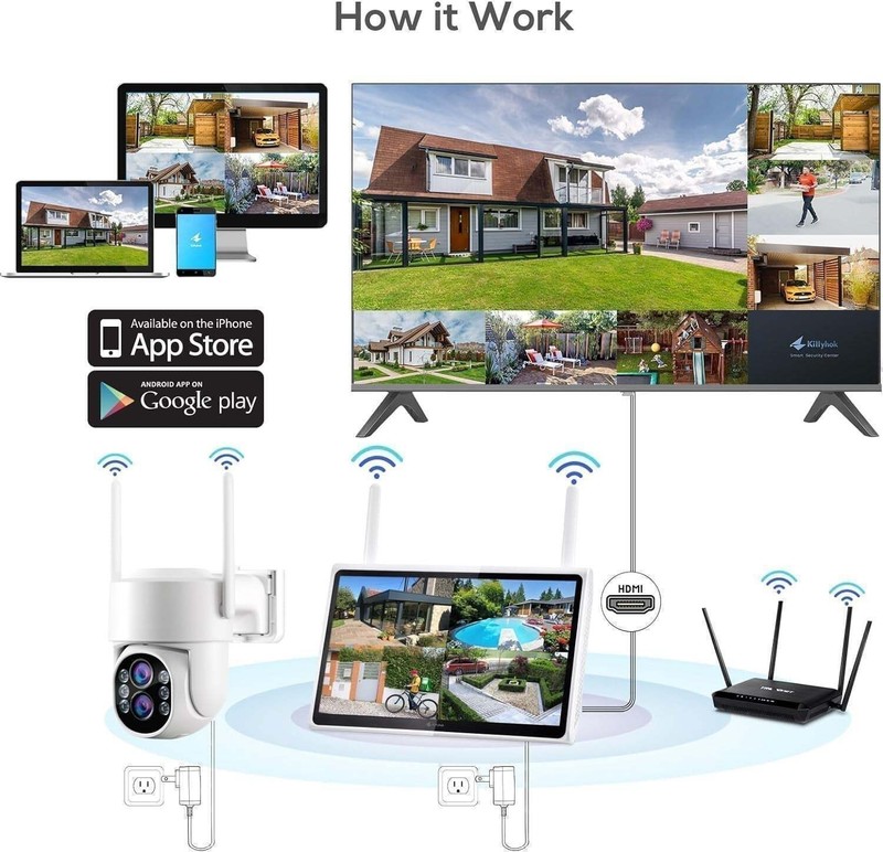 4MP 10CH NVR Full Color Night Vision Motion Detection PTZ WiFi Security Cameras gallery