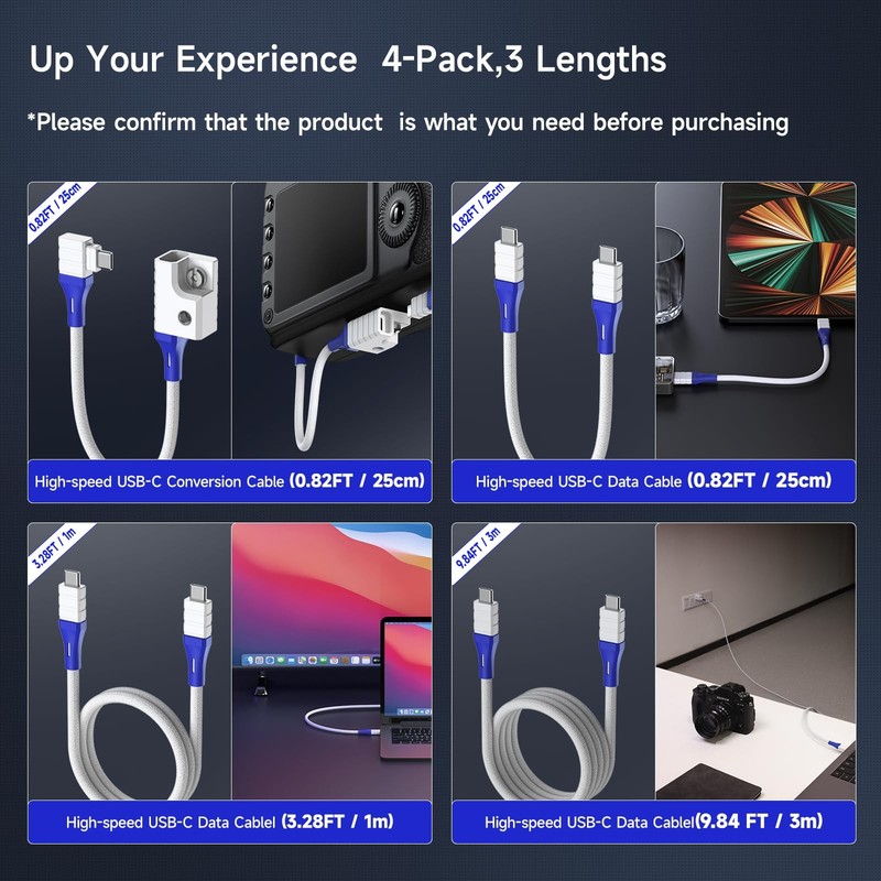 3PACK USB C Charger Cable[0.82/3.3/10FT]+1PACK USB C Male to Female Extension... gallery