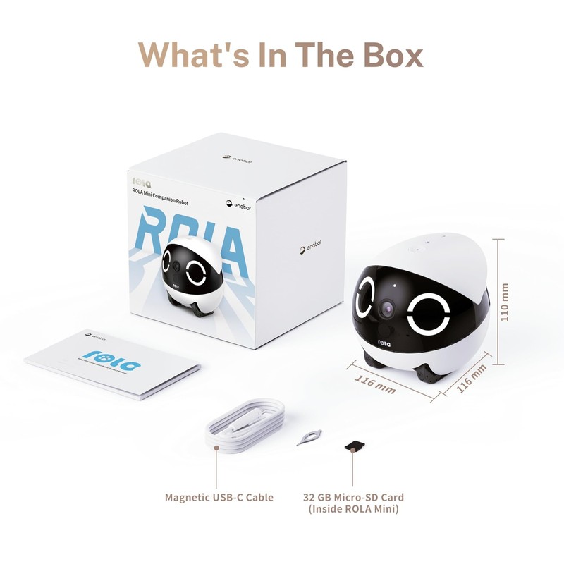 ROLA Mini FamilyBot 2K Pet Camera Robot: Movable Indoor Camera Battery-Powere... gallery