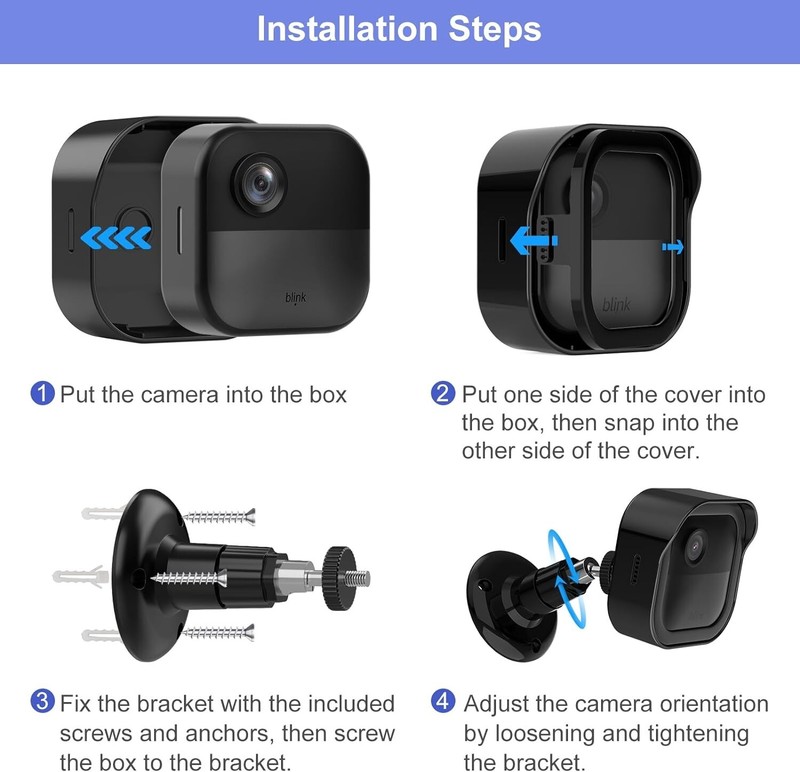 Blink Outdoor 4 (4th Gen) Wall Mount, Weatherproof Protective Cover and 360 Degr gallery
