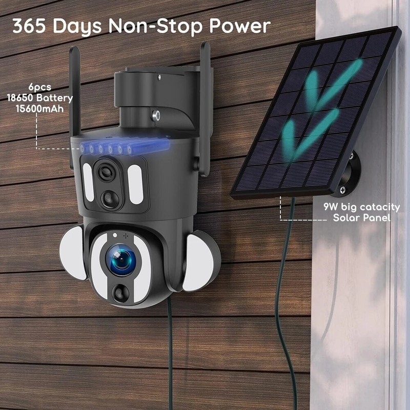 4G Wireless 8MP 4K Solar Dual Camera PTZ Cam 10x Zoom Outdoor IR Pan/Tilt Audio gallery