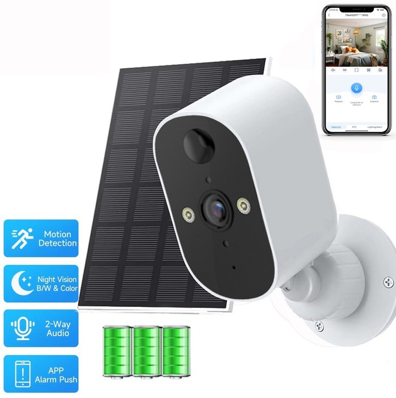 1080P WiFi Wireless Security Camera Solar Battery Powered Cam 3MP IP65 Monitor