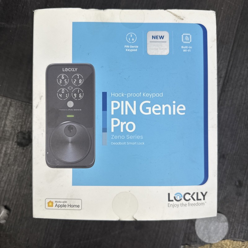 NEW! Lockly PIN Genie Pro Smart Deadbolt Siri/Google/Alexa, Keypad, App, Key