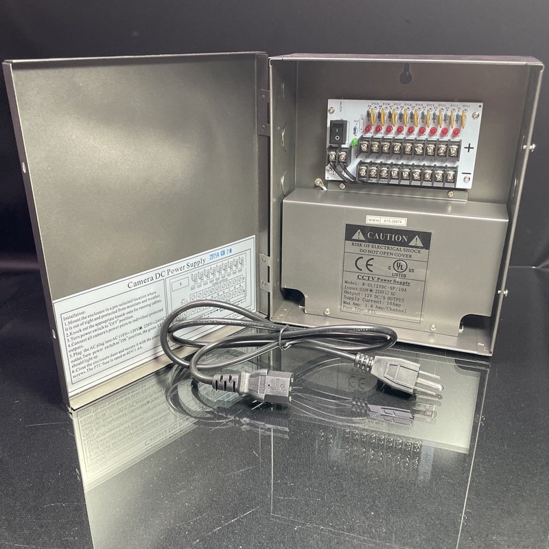 CCTV Camera DC Power Supply W-UL12VDC-9P/10A 220V 1.6 AMP PTC – 151112D090I0093