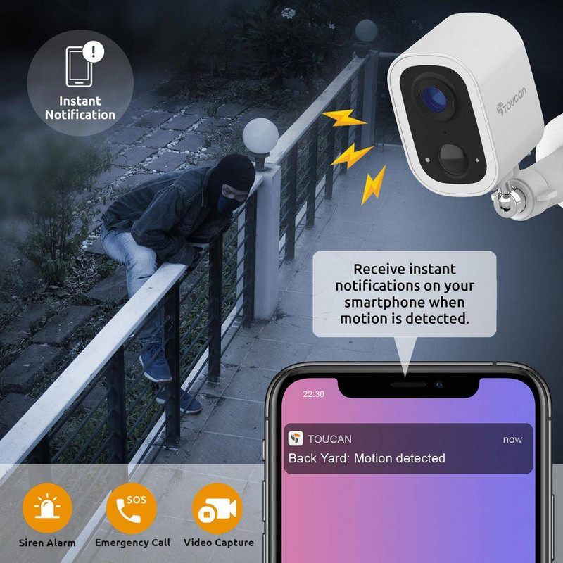 S4 Wireless Battery Operated Li-Ion 2K Security Camera with V3 Wireless 1080P Vi gallery