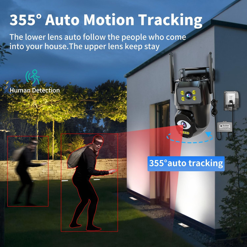 Security Cameras Outdoor Wifi,5G/2.4G Cameras for Home Security with Dual Lens,M gallery