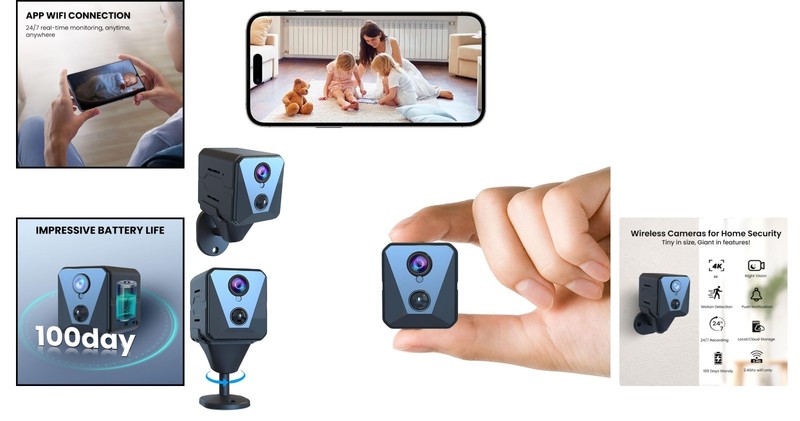 Compact 4K Security Camera with Easy Installation – Night Vision & App Alerts gallery