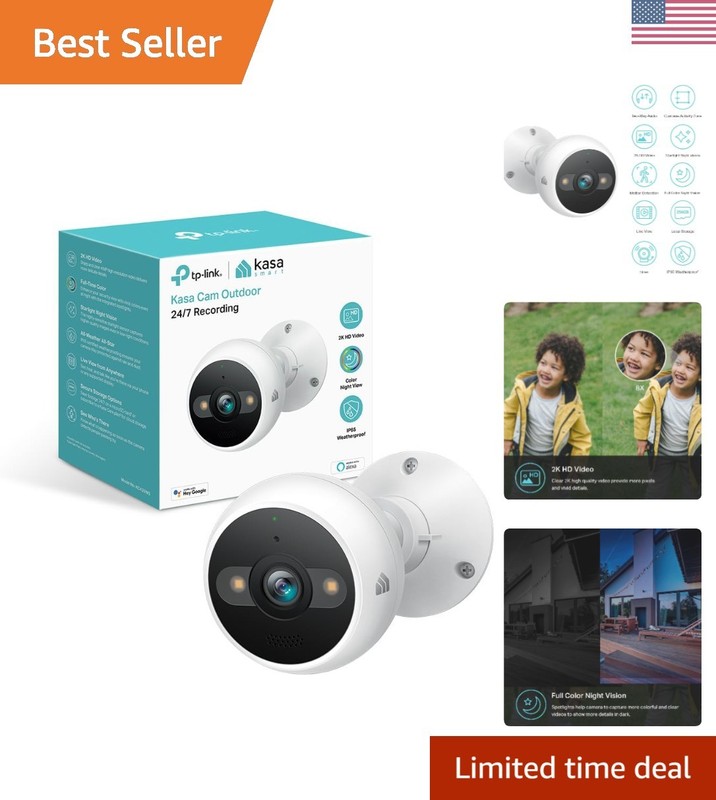 2-Way Audio Outdoor Security Camera – 2K QHD, Night Vision & Smart Home Ready