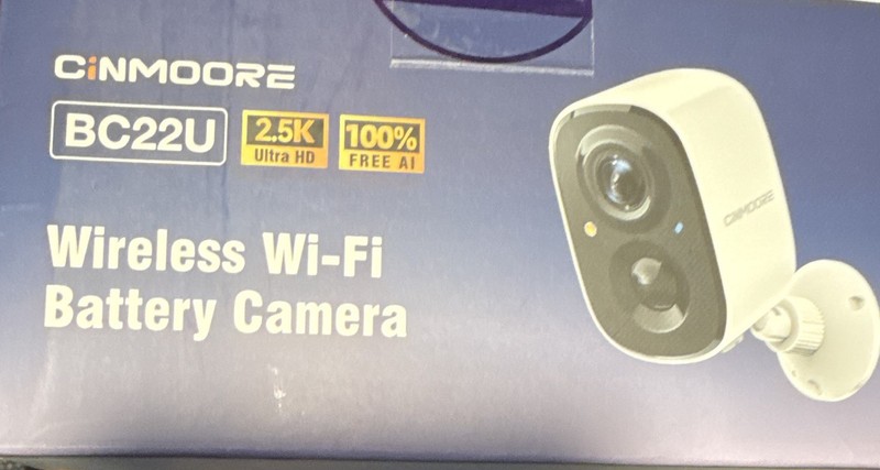 CINMOORE BC22U Wireless Wi-Fi Battery 2.5K UHD IP Camera Color Night Vision