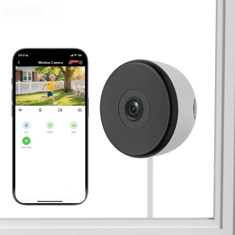 Starlight Window Camera, 2K Resolution, Full-Color Night Vision, Wi-Fi Indoor Se