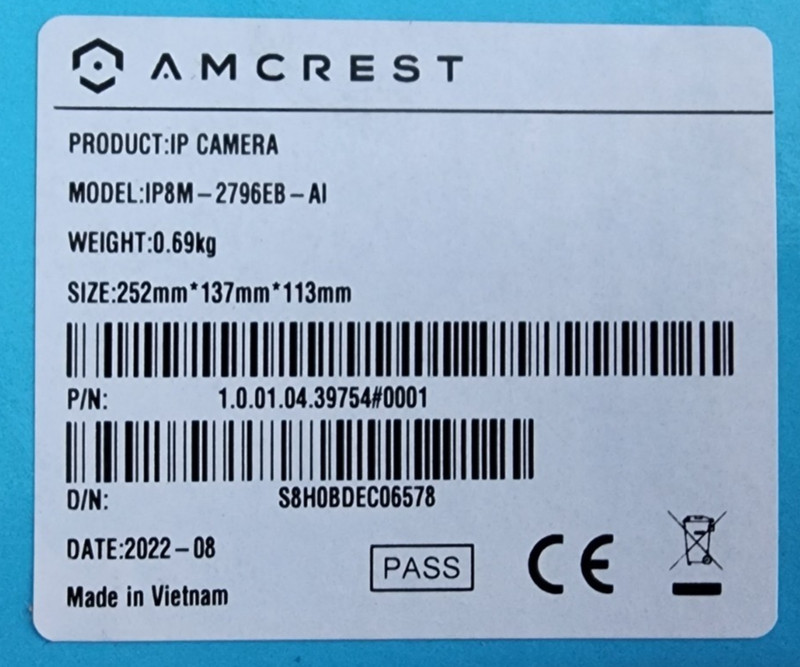 Amcrest 4K 8MP Smart PoE Outdoor Security Camera IP8M-2796EB-AI AI Night Color gallery