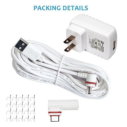 6Ft Charging Cable with Adapter for Ring Camera,Ring Power Cord for Ring Stick gallery