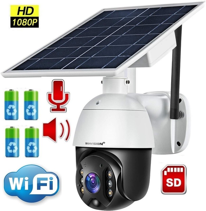 Solar Security Camera HD 1080P Wireless Wifi Outdoor WIFI PTZ With Audio
