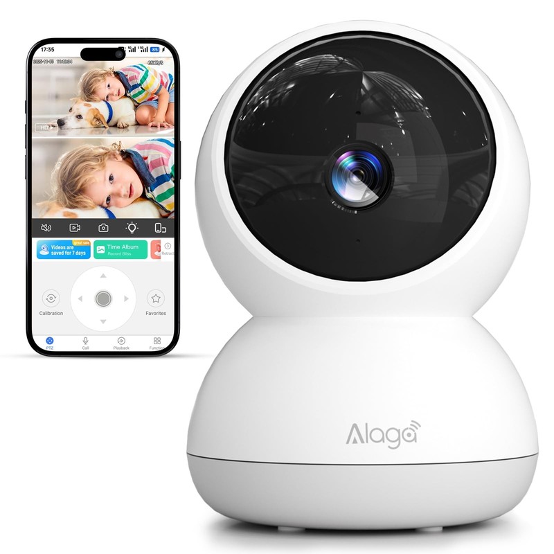 Indoor Camera 3K HD Security 360 Pan Tilt 2-Way Audio Siren Night Vision