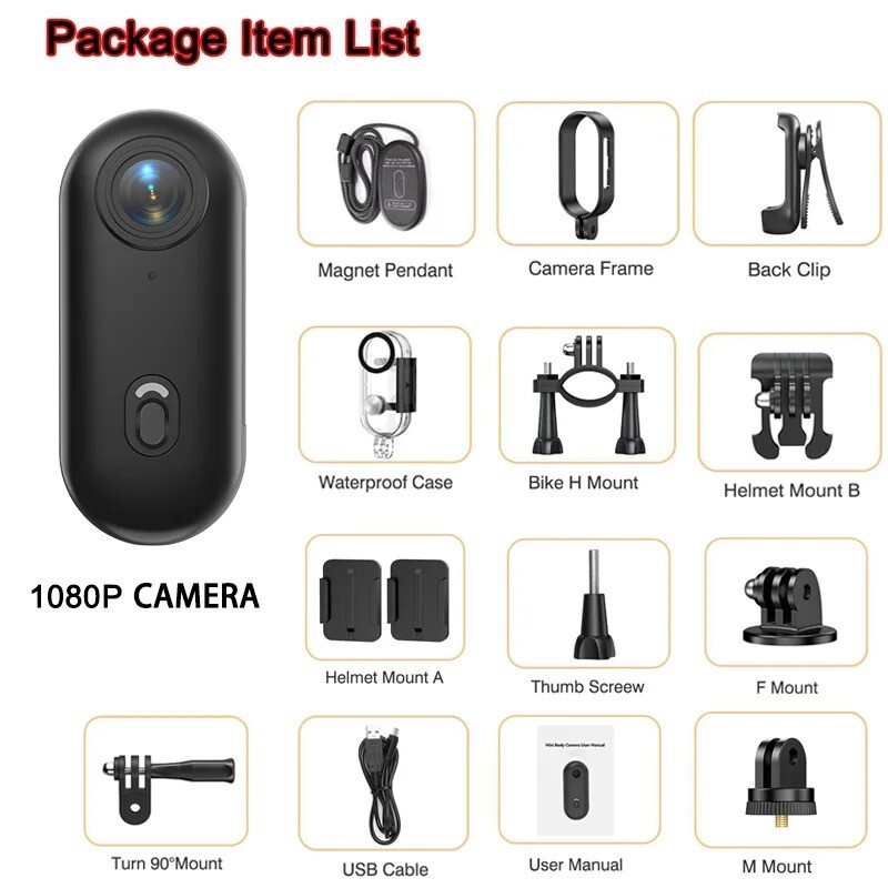 Mini POV Recording Sports Action Camera HD Body Vehicle Cam