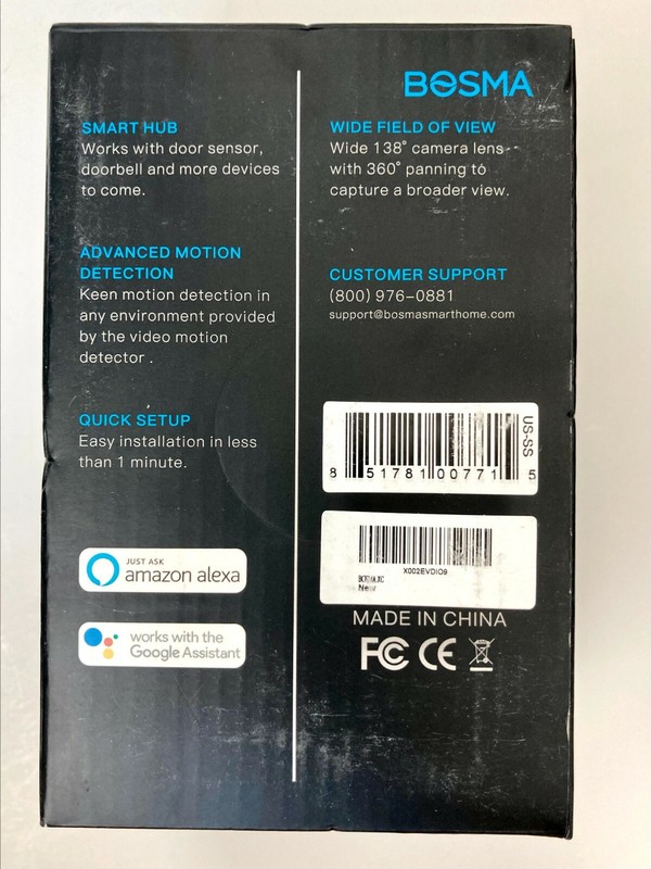 Bosma 851781007715 XC Connect 1080p Full HD Indoor Wi-Fi Smart 360deg Pan Sec... gallery