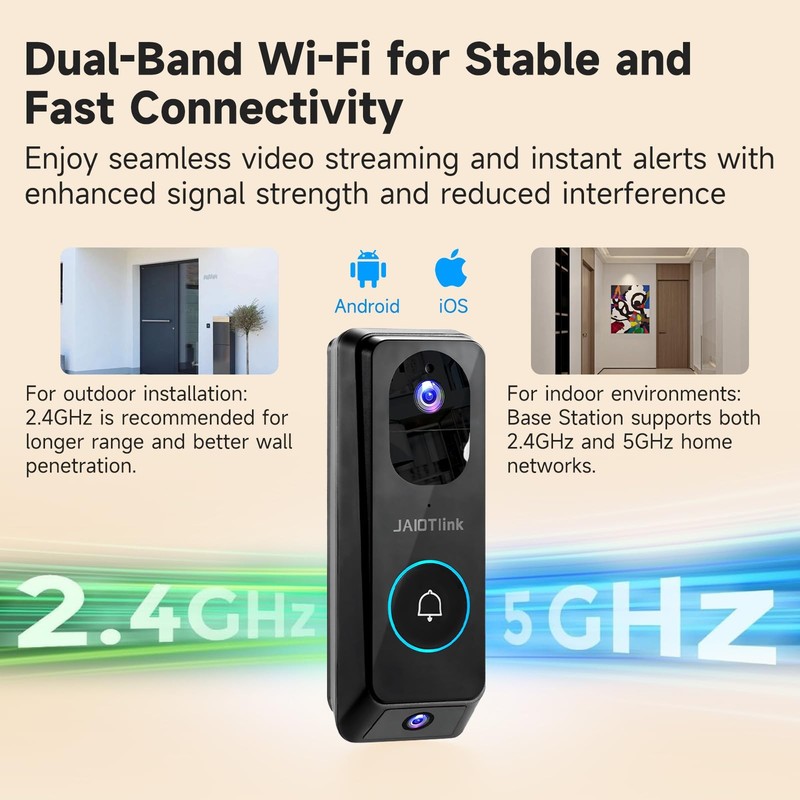 2K Dual Lens Video Doorbell Camera Wireless with Chime, 64GB SD Card, Voice C... gallery