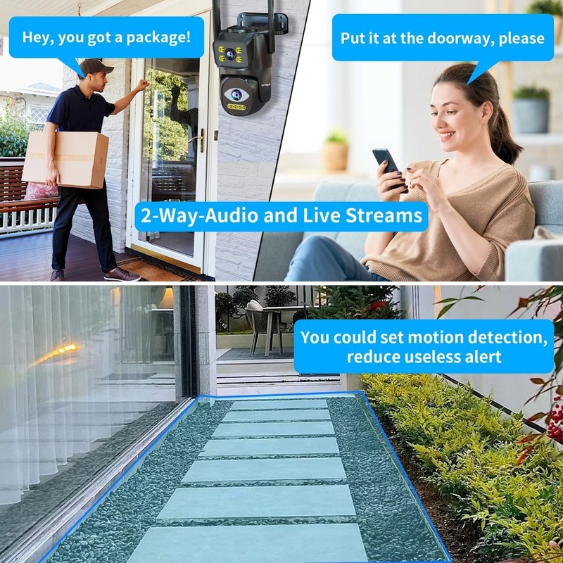 Weatherproof 2K Security Camera with Continuous Recording & Smartphone Control gallery