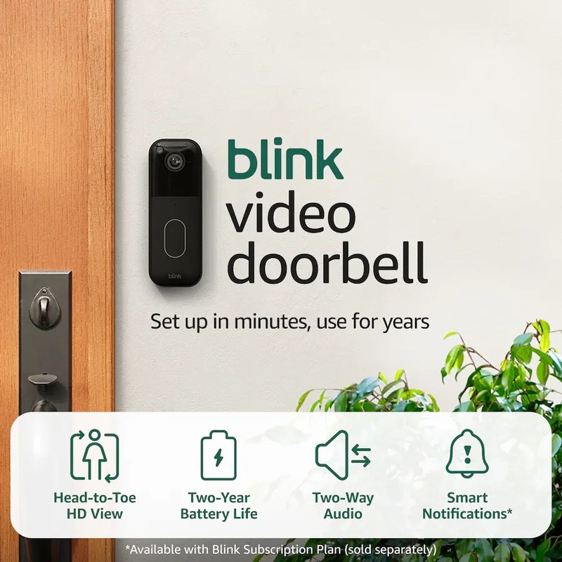 Blink Video Doorbell two year battery Sync Module included Black Latest 2nd gen gallery
