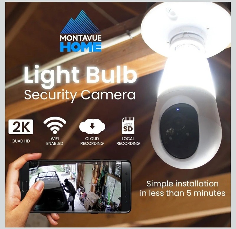 4MP 2K Light Bulb Security Camera WiFi Human Vehicle Detection MHL-4-101 gallery