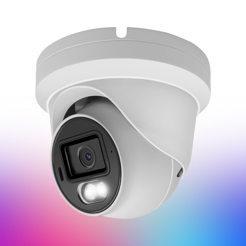 8MP 4K PoE IP Dome Outdoor, Full Color Turret IP with Smart Dual Light, Way T…