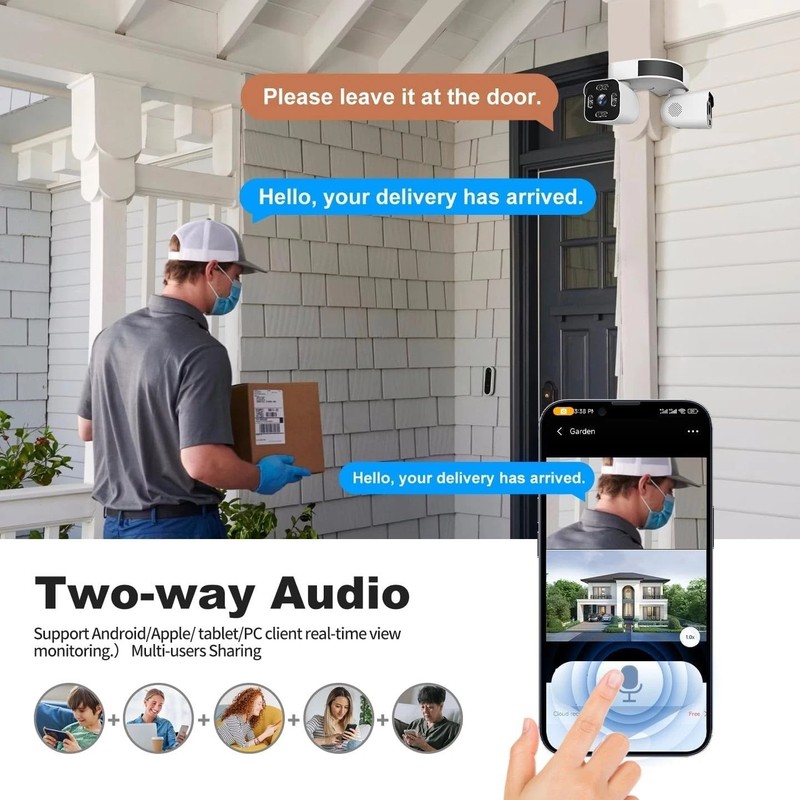 Auto Tracking House Cameras | 2.5K/5MP Dual Lens Outdoor` gallery