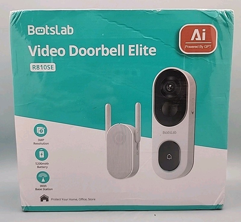 NEW Botslab 3MP Wireless Video Doorbell Camera AI Descriptions WIFI 2-WAY Talk