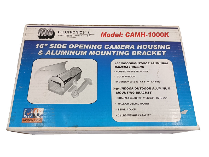 MG Electronics 16″ Side Opening Camera Housing & Mounting Bracket CAMH-1000K