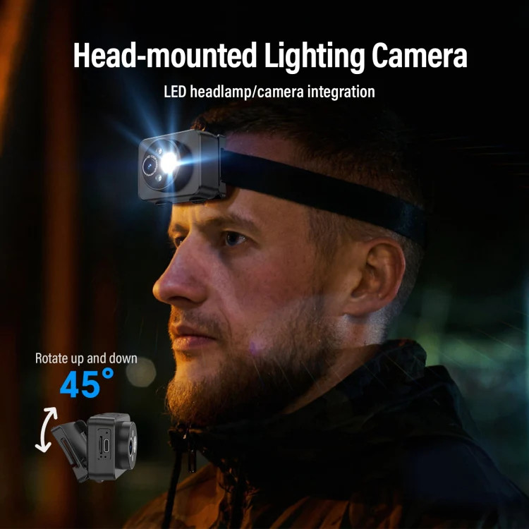 D8 1080P Head-mounted LED Motion Sensor Video Recording Lighting Camera, D8 gallery