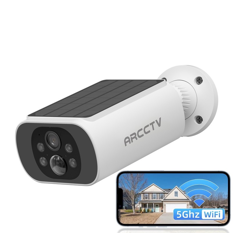 ARCCTV 4MP Solar Security Camera Wireless Outdoor 5G WiFi Audio Human Detection