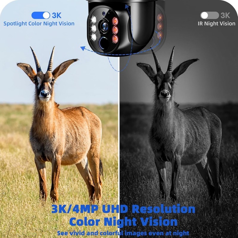 4G LTE Solar Security Camera 4MP 360° No WiFi SIM AI Motion Outdoor gallery