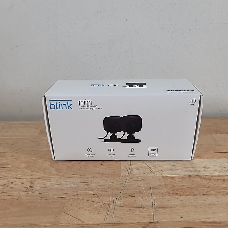 Amazon Blink Mini 2-Pack Indoor 1080p HD Security Cameras with Wi-Fi – Black New